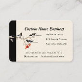 カスタム水彩マグパイガーデンバードアート 名刺 (正面)