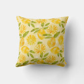 カスタム水彩レモンスライスイエローサマー クッション (裏面)