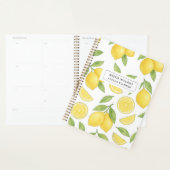 カスタム水彩レモンパターン先生レッスン プランナー手帳 (ディスプレー)