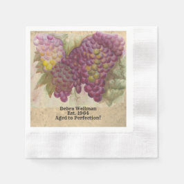 カスタム水彩ヴィンテージ誕生日 縁ありカクテルナプキン