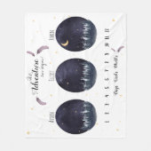 カスタム水彩冒険三つ子のマイルストーン フリースブランケット (正面)