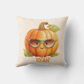 カスタム水彩可愛いカボチャのオレンジのハロウィン クッション (裏面)