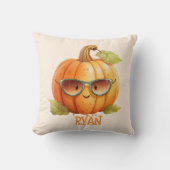 カスタム水彩可愛いカボチャのオレンジのハロウィン クッション (正面)