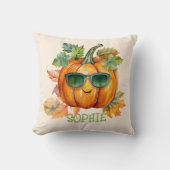 カスタム水彩可愛いカボチャのオレンジのハロウィン クッション (正面)