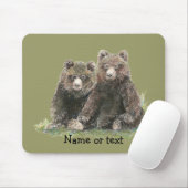 カスタム水彩可愛いクマ マウスパッド (マウス)