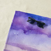 カスタム水彩山の霧の風景 ビーチタオル (インサイチュ)