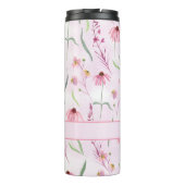 カスタム水彩桃色ワイルドフラワーパターン タンブラー (裏面)
