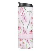 カスタム水彩桃色ワイルドフラワーパターン タンブラー (回転右)