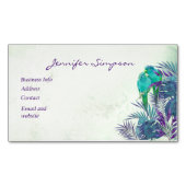 カスタム水彩熱帯産オウム事業用ブシン マグネット名刺 (正面)