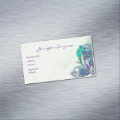 カスタム水彩熱帯産オウム事業用ブシン マグネット名刺 (インサイチュ)