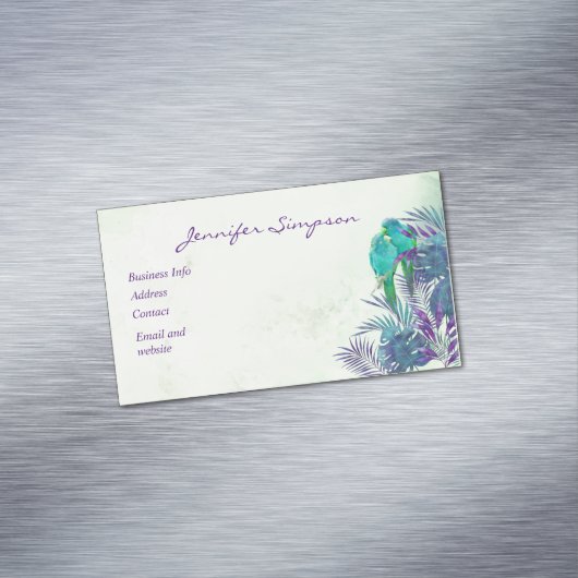 カスタム水彩熱帯産オウム事業用ブシン マグネット名刺 (インサイチュ)