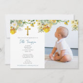 カスタム水彩画バラガーデンボーイバプテスマ 招待状 (正面)