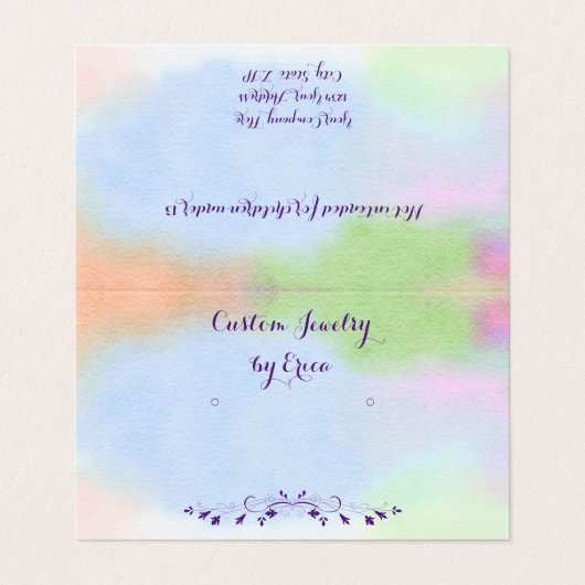 カスタム水彩立てポストイヤリングディスプレイカード 名刺 (外部フラット)