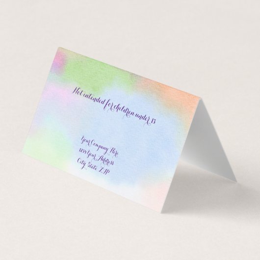 カスタム水彩立てポストイヤリングディスプレイカード 名刺 (裏面)