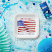 カスタム水彩米国国旗 ペーパープレート (パーティー)