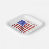 カスタム水彩米国国旗 ペーパープレート (傾斜あり)