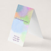 カスタム水彩自立イヤリング表示カード 名刺 (裏面)