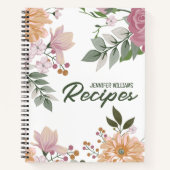 カスタム水彩花レシピ ノートブック (正面)