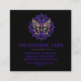 カスタム水彩蛾マンダラ スクエア名刺