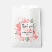 カスタム水彩赤面フローラウェディングギフト フェイバーバッグ (正面)
