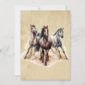 カスタム水彩野生馬の牧場の動物 招待状 (正面)
