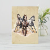 カスタム水彩野生馬の牧場の動物 招待状 (スタンド正面)