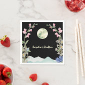 カスタム水彩野草月山結婚の スタンダードカクテルナプキン (インサイチュ)