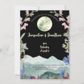 カスタム水彩野草月山結婚の 招待状 (正面)