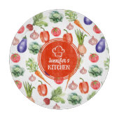 カスタム水彩野菜キッチン カッティングボード (正面)