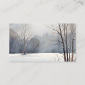 カスタム水彩風景風景木雪 名刺 (裏面)