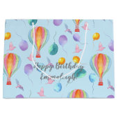 カスタム水彩風船パターン ラージペーパーバッグ (正面)