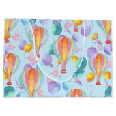 カスタム水彩風船パターン ラージペーパーバッグ (裏面)