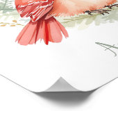 カスタム水彩（鳥）ショウジョウコウカンチョウウッドランドアニマル子供部屋 ポスター (角)