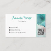 カスタム水彩QRコードイラストレーター 名刺 (裏面)