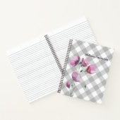 カスタム水牛のプレイドとピンクの花 ノートブック (内部)