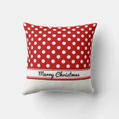カスタム水玉模様ホワイトベースメリークリスマス クッション (裏面)