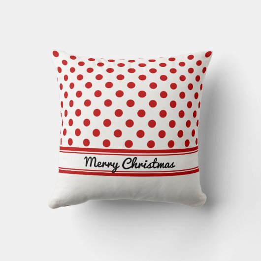 カスタム水玉模様ホワイトベースメリークリスマス クッション (裏面)