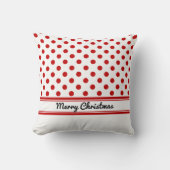 カスタム水玉模様ホワイトベースメリークリスマス クッション (正面)