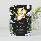 カスタム水色タイガー誕生日 招待状 (スタンド正面)