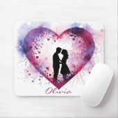 カスタム水色バレンタインデーカップルin恋 マウスパッド (マウス)