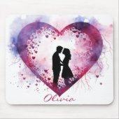 カスタム水色バレンタインデーカップルin恋 マウスパッド (正面)