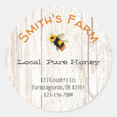 カスタム水色ビーハニーラウンドステッカー ラウンドシール (正面)