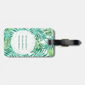 カスタム水色熱帯ヤシ葉、 ラゲッジタグ (裏面横)