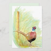 カスタム水色雉ゲーム鳥野獣 招待状 (正面/裏面)