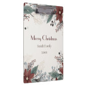 カスタム水赤と白色フローラクリスマス クリップボード (右)