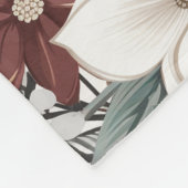 カスタム水赤と白色フローラクリスマス フリースブランケット (角)