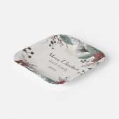 カスタム水赤と白色フローラクリスマス ペーパープレート (傾斜あり)