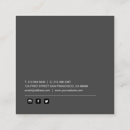 カスタム法律事務の名刺 スクエア名刺 (裏面)