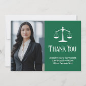 カスタム法律事務所グリーンホワイト弁護士写真 サンキューカード (正面)