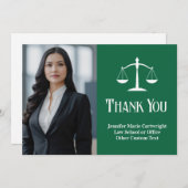 カスタム法律事務所グリーンホワイト弁護士写真 サンキューカード (正面/裏面)